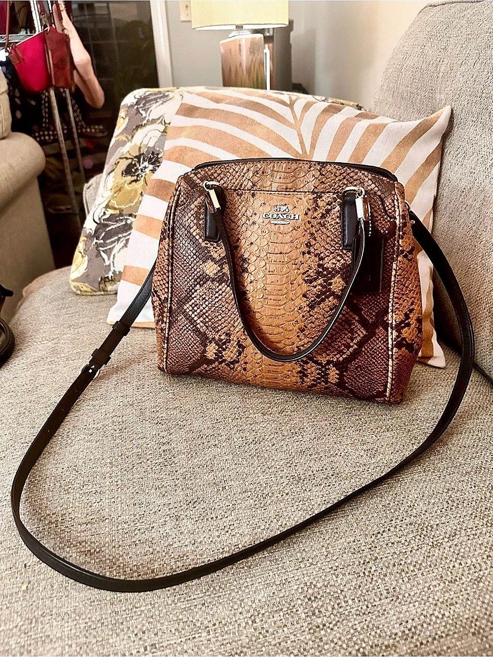 Coach Minetta Python Embossed Crossbody F35271 - Picture 7 of 16